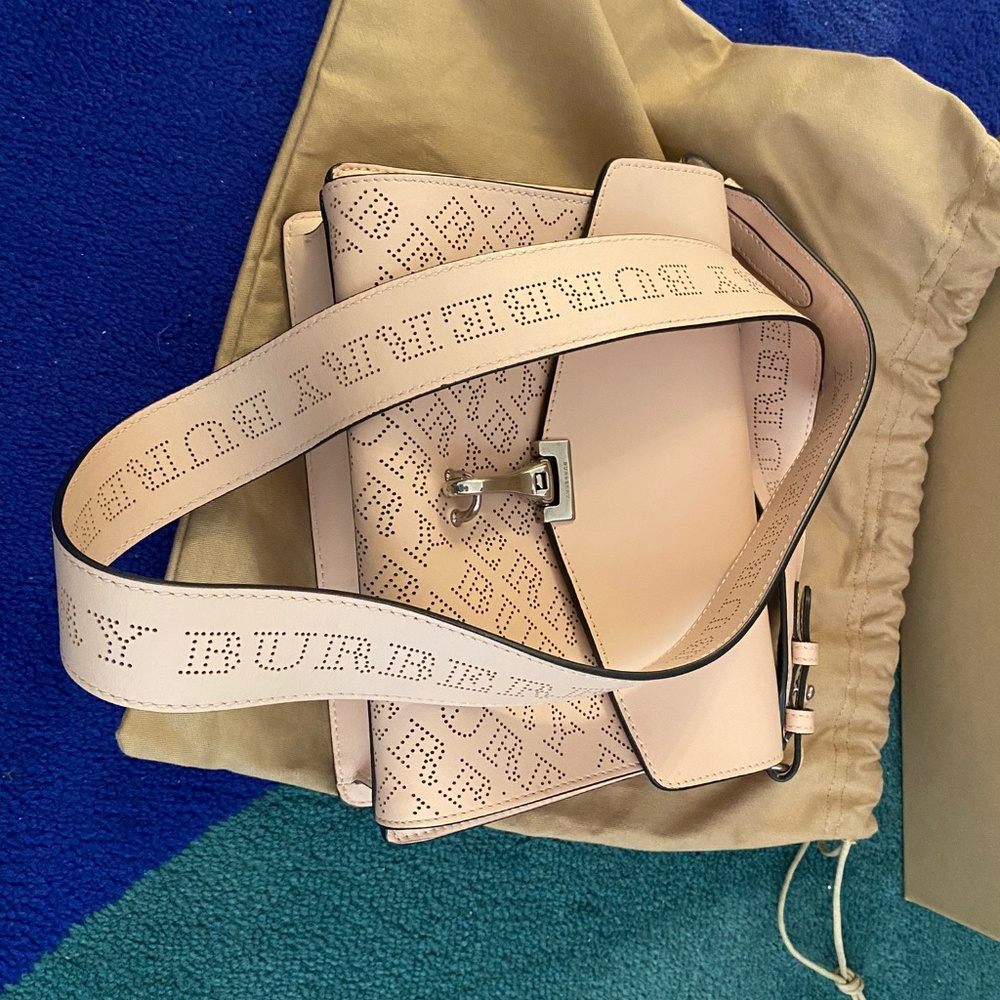 Burberry Perforated crossbody bag Beige